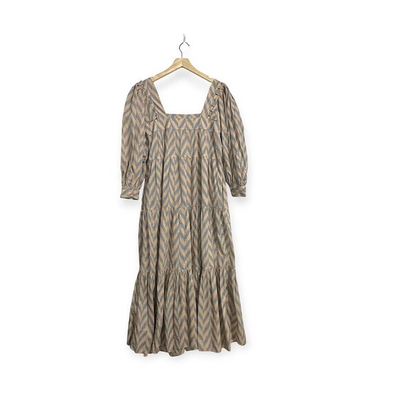 Ulla Johnson Georgina Midi Dress Sz 2, Beige & Gray - Picture 4 of 15